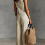 Fiamma - ärmelloser Jumpsuit mit hohem Kragen