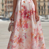 Violetta - Midikleid mit Neckholder und Aquarell-Blumenmuster