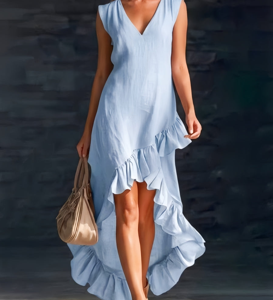 Sienna - Boho-Kleid mit Rüschen und High-Low-Saum