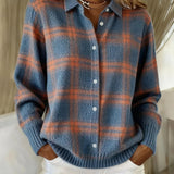 Candela | Karierte Strickjacke