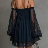 Noemi - marineblaues Chiffon-Minikleid