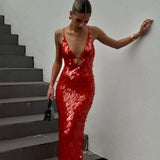 Kailani - langes Pailletten-Maxikleid