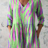 Mira | Lange Bluse mit ausdrucksstarkem Muster