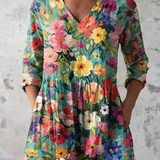 Keira | Lange Bluse mit ausdrucksstarkem Muster