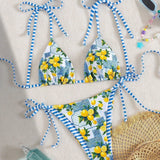 Claire | Bikini mit dreieckigem Zitronenprint