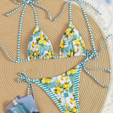 Claire | Bikini mit dreieckigem Zitronenprint