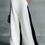 Celine - Jumpsuit mit weitem Bein, Colour-Blocking in Schwarz-Weiß