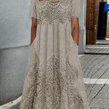 INDIGO | ELEGANTES MIDI-KLEID MIT BLUMENMUSTER