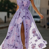 Sella - A-Linien Chiffon-Maxikleid, einseitig schulterfrei, mit Raffung