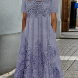 INDIGO | ELEGANTES MIDI-KLEID MIT BLUMENMUSTER