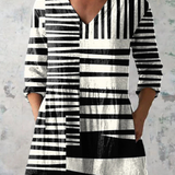 Quinn | Lange Bluse mit ausdrucksstarkem Muster