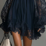 Noemi - marineblaues Chiffon-Minikleid
