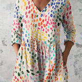 Noelle | Lange Bluse mit ausdrucksstarkem Muster