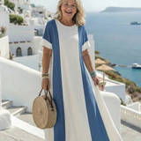 Soraya - Maxikleid mit Kurzarm und Colour-Blocking