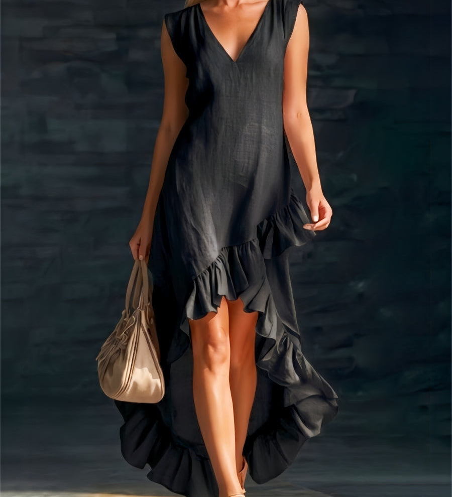 Sienna - Boho-Kleid mit Rüschen und High-Low-Saum