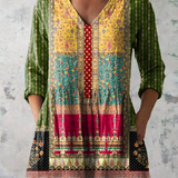Nyla | Lange Bluse mit ausdrucksstarkem Muster