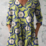 Talia | Lange Bluse mit ausdrucksstarkem Muster