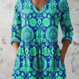 Romy | Lange Bluse mit ausdrucksstarkem Muster
