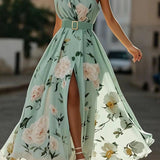 Sella - A-Linien Chiffon-Maxikleid, einseitig schulterfrei, mit Raffung