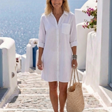 Serilda - Hemdkleid mit Kragen, Knopfleiste und langen Ärmeln