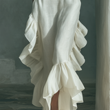 Sophie - ärmelloses Leinen-Maxikleid in Elfenbein