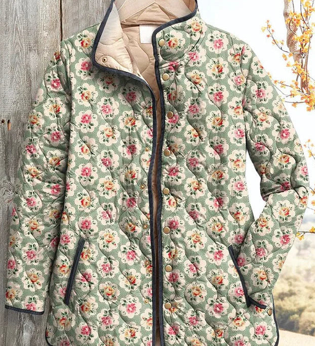 Traudel™ | Steppjacke mit Rosen auf Salbei