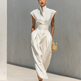 Jada - Maxikleid mit Reverskragen und betonter Taille