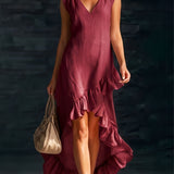 Sienna - Boho-Kleid mit Rüschen und High-Low-Saum