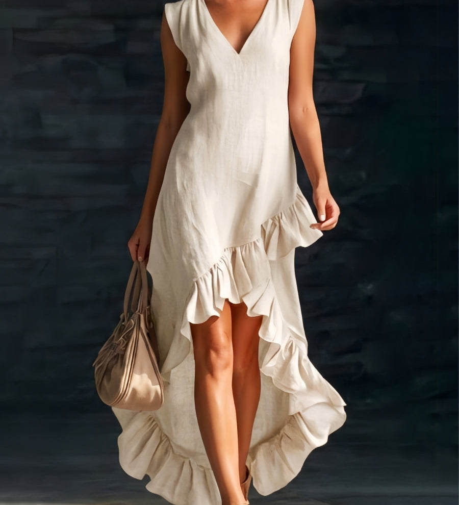 Sienna - Boho-Kleid mit Rüschen und High-Low-Saum