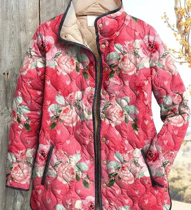 Sieglinde™ | Steppjacke mit Rosen in Beere