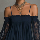Noemi - marineblaues Chiffon-Minikleid