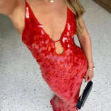 Kailani - langes Pailletten-Maxikleid