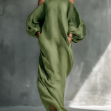 Georgina - hellgrünes schulterfreies Maxikleid