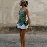 Paris - Neckholder-Top mit Wasserfall-Ausschnitt