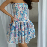 Kaylee - Trägerloses Blumen Kleid