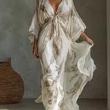 Morrisa - Chiffon-Maxikleid in Elfenbein und Taupe