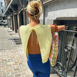 Amy - rückenfreies Strick-Top im Cardigan-Stil