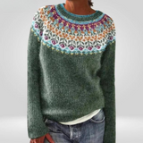 Luise™ | Pullover mit Norwegerpasse in Tannengrün