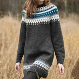 Käthe™ | Langer Pullover mit Norwegersaum