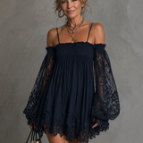 Noemi - marineblaues Chiffon-Minikleid