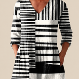 Quinn | Lange Bluse mit ausdrucksstarkem Muster
