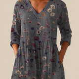 Kira | Lange Bluse mit ausdrucksstarkem Muster