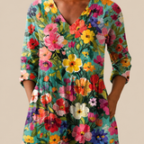 Keira | Lange Bluse mit ausdrucksstarkem Muster