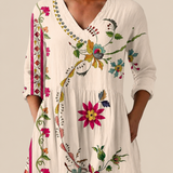 Aria | Lange Bluse mit ausdrucksstarkem Muster