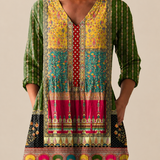 Nyla | Lange Bluse mit ausdrucksstarkem Muster