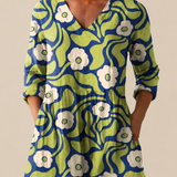 Talia | Lange Bluse mit ausdrucksstarkem Muster