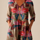 Alina | Lange Bluse mit ausdrucksstarkem Muster