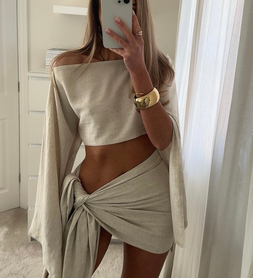 Ainsley - Leinen-Sarong-Set