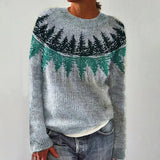 Elsbeth™ | Pullover mit Tannenwald in Grau