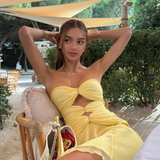 Priya - Minikleid mit goldenen Ringen